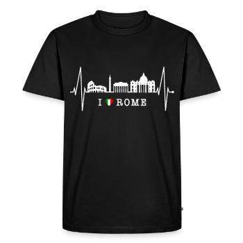 Rome Colisée Heartbeat Roma Skyline Rome Italie - T-shirt Premium bio Homme - noir - Devant - Nico (187cm)
