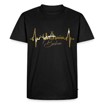 Bochum Heartbeat Bochum Skyline Home Ruhrpott - Men's Premium Organic T-Shirt - black - Front - Nico (187cm)