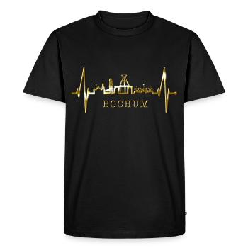 Bochum Heartbeat Bochum Skyline Home Ruhrpott - Men's Premium Organic T-Shirt - black - Front - Nico (187cm)