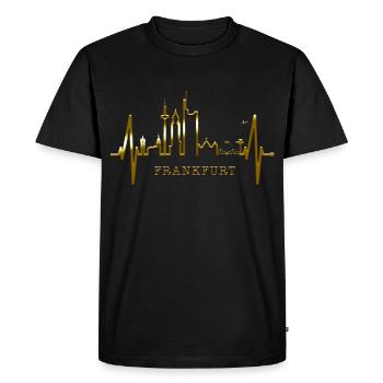 Francfort Skyline Herzschlag FFM Fan Liebe Hessen - T-shirt Premium bio Homme - noir - Devant - Nico (187cm)