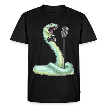 Chant Serpent Chanteur Microphone - T-shirt Premium bio Homme - noir - Devant - Nico (187cm)
