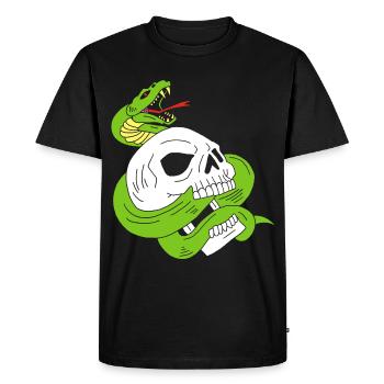 The skull and the snake - Men's Premium Organic T-Shirt - black - Front - Nico (187cm)