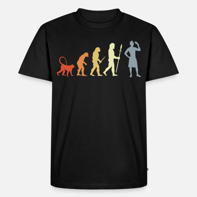 Evolution Eiscreme Liebhaber - Männer Premium Bio T-Shirt - Schwarz