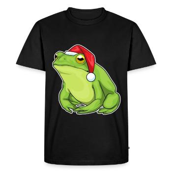 Chapeau de Noël Grenouille Noël - T-shirt Premium bio Homme - noir - Devant - Nico (187cm)