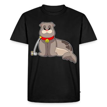 Seal Necklace Necklace - Men's Premium Organic T-Shirt - black - Front - Nico (187cm)