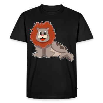 Lion de phoque - T-shirt Premium bio Homme - noir - Devant - Nico (187cm)