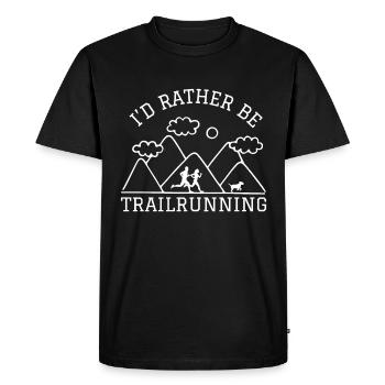Je préfère être TrailRunning Mountains Runner avec Dog - T-shirt Premium bio Homme - noir - Devant - Nico (187cm)