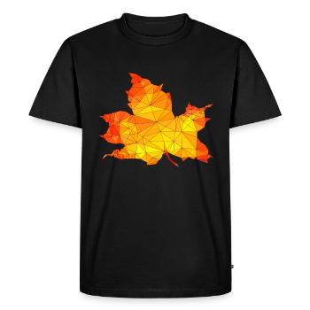 Polygonal Automne Érable Feuille Poly Art - T-shirt Premium bio Homme - noir - Devant - Nico (187cm)