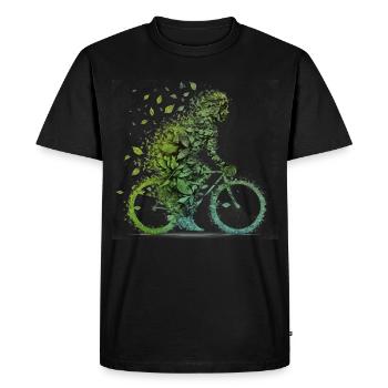 Cyclisme Protection de l’environnement Empreinte CO2 Forme physique - T-shirt Premium bio Homme - noir - Devant - Nico (187cm)