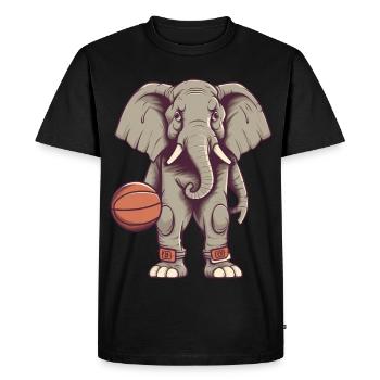 Éléphant de basket-ball - T-shirt Premium bio Homme - noir - Devant - Nico (187cm)
