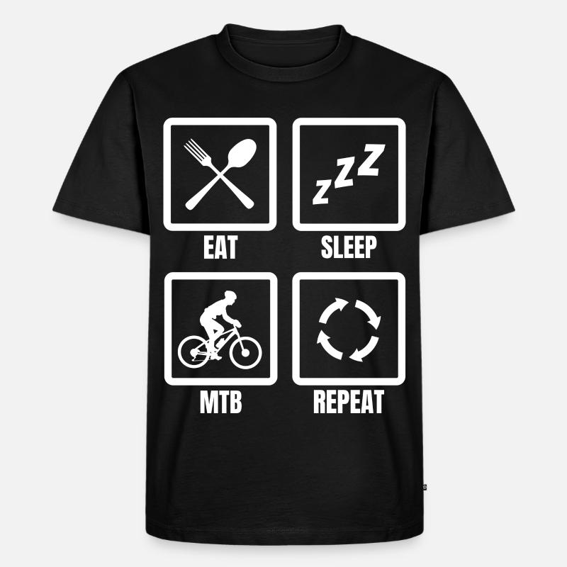 Mountainbiker Zeitplan - Männer Premium Bio T-Shirt - Schwarz