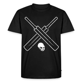 Cricket bat and ball - Men's Premium Organic T-Shirt - black - Front - Nico (187cm)