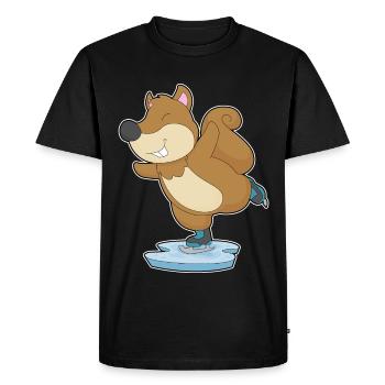 Écureuils patinage sur glace patins à glace - T-shirt Premium bio Homme - noir - Devant - Nico (187cm)