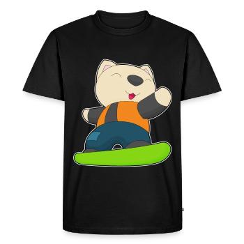 Cat Snowboarder Snowboard - Men's Premium Organic T-Shirt - black - Front - Nico (187cm)