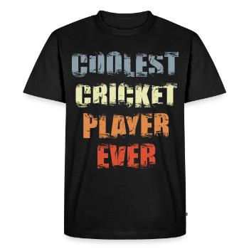 Coolest Cricket Player - Men's Premium Organic T-Shirt - black - Front - Nico (187cm)