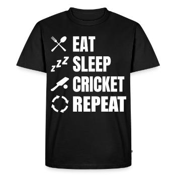 Routine quotidienne des joueurs de cricket - T-shirt Premium bio Homme - noir - Devant - Nico (187cm)