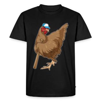 Poulet Baseball Bats - T-shirt Premium bio Homme - noir - Devant - Nico (187cm)