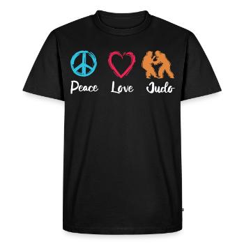 Paix Amour Judo - T-shirt Premium bio Homme - noir - Devant - Nico (187cm)