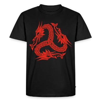 Hydre rouge celte - T-shirt Premium bio Homme - noir - Devant - Nico (187cm)