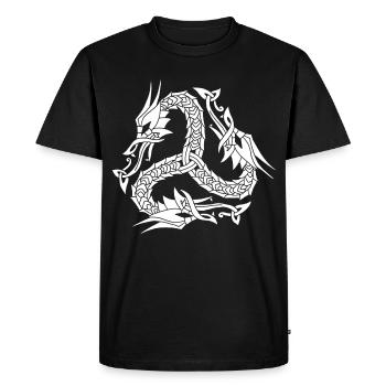 Hydre blanche celte - T-shirt Premium bio Homme - noir - Devant - Nico (187cm)