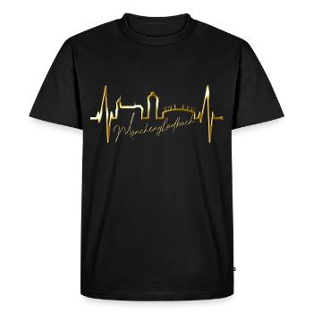 Mönchengladbach Skyline Heartbeat Fan J’aime MG - T-shirt Premium bio Homme - noir - Devant - Nico (187cm)