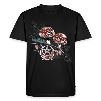 Toadstool Wicca Symbol Natural Magic Autumn - Men's Premium Organic T-Shirt - black - Front - Nico (187cm)