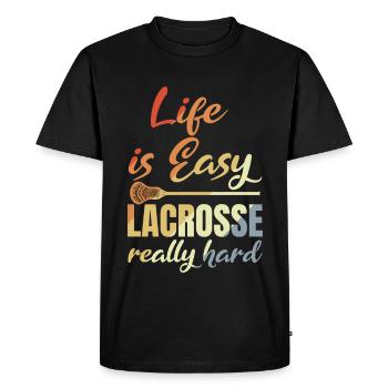 La vie est facile crosse vraiment dur - T-shirt Premium bio Homme - noir - Devant - Nico (187cm)