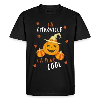 The Coolest Pumpkin - Men's Premium Organic T-Shirt - black - Front - Nico (187cm)