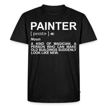 Peintre Vernisseur Définition - T-shirt Premium bio Homme - noir - Devant - Nico (187cm)