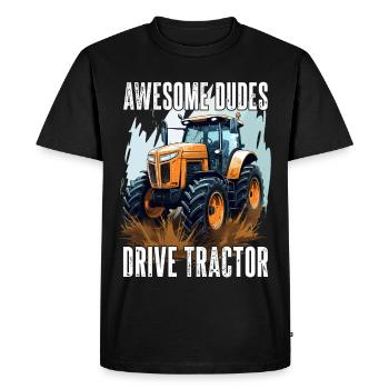 Great Guys Driving Tractor Farmer Farmer Gift - Men's Premium Organic T-Shirt - black - Front - Nico (187cm)
