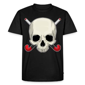 Croûte de hockey sur gazon en forme de crâne - T-shirt Premium bio Homme - noir - Devant - Nico (187cm)