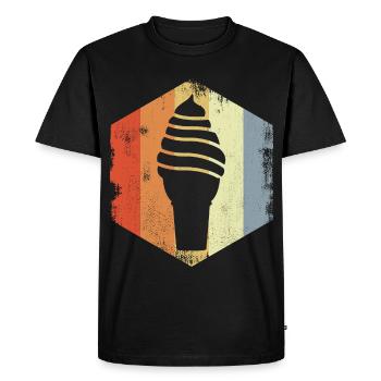 Crème glacée molle vintage - T-shirt Premium bio Homme - noir - Devant - Nico (187cm)