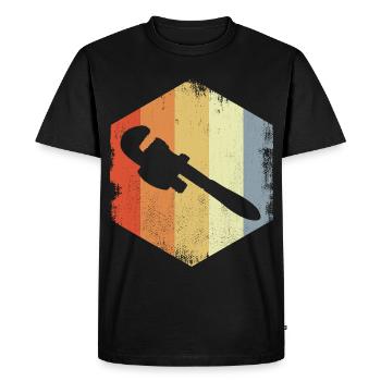Pipe Wrench Sketch Vintage Look - Men's Premium Organic T-Shirt - black - Front - Nico (187cm)