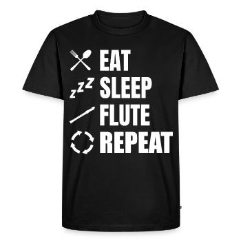 Manger Sommeil Flûte Répéter - T-shirt Premium bio Homme - noir - Devant - Nico (187cm)