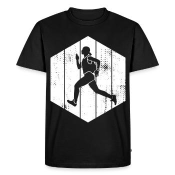 Runner Girl - Men's Premium Organic T-Shirt - black - Front - Nico (187cm)