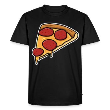 Tranche de pizza - T-shirt Premium bio Homme - noir - Devant - Nico (187cm)