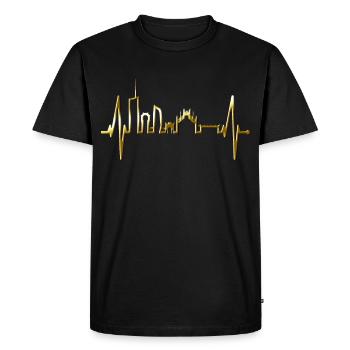 Milan Skyline Italie Heartbeat Fan Love Milano - T-shirt Premium bio Homme - noir - Devant - Nico (187cm)