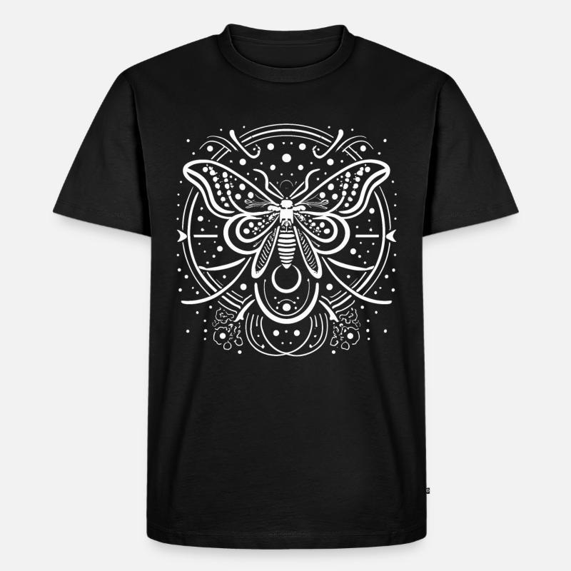 celestial moth - Männer Premium Bio T-Shirt - Schwarz