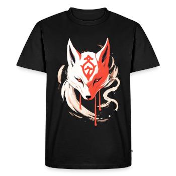 Kitsune Mask Japan Anime Kumiho Fox Samurai - Men's Premium Organic T-Shirt - black - Front - Nico (187cm)