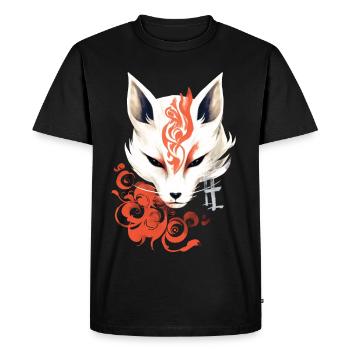 Fox Mask Kumiho Samurai Kitsune Japan Anime - Men's Premium Organic T-Shirt - black - Front - Nico (187cm)