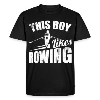 Rowing boy - Men's Premium Organic T-Shirt - black - Front - Nico (187cm)