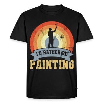 I'd Rather Be Painting - Men's Premium Organic T-Shirt - black - Front - Nico (187cm)