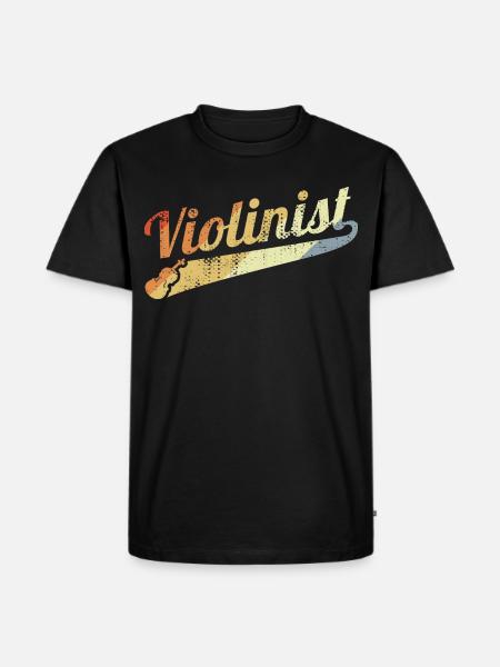 Retro Violin Player - Men's Premium Organic T-Shirt - black
