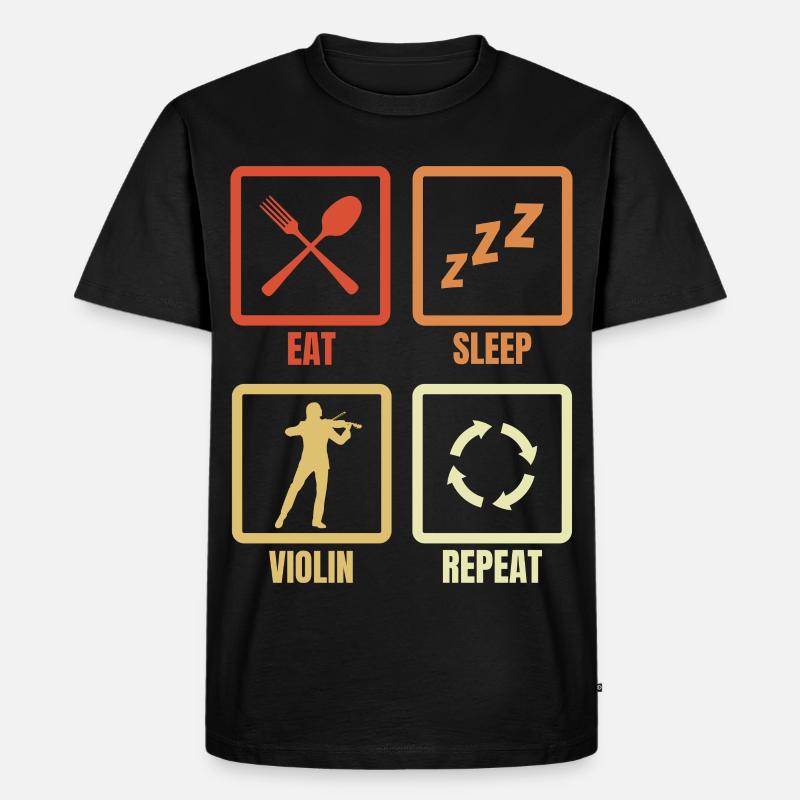 Eat Sleep Violin Repeat - Männer Premium Bio T-Shirt - Schwarz