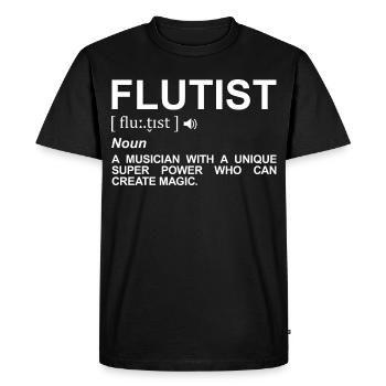 Définition flûtiste - T-shirt Premium bio Homme - noir - Devant - Nico (187cm)