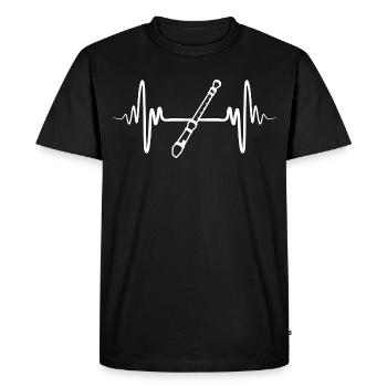 Croquis de flûte - T-shirt Premium bio Homme - noir - Devant - Nico (187cm)