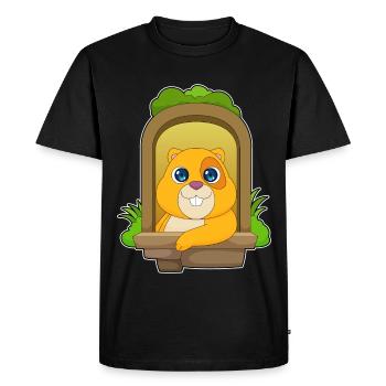 Funny hamster - Men's Premium Organic T-Shirt - black - Front - Nico (187cm)