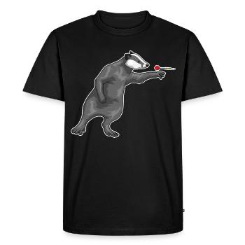Fléchette blaireau - T-shirt Premium bio Homme - noir - Devant - Nico (187cm)
