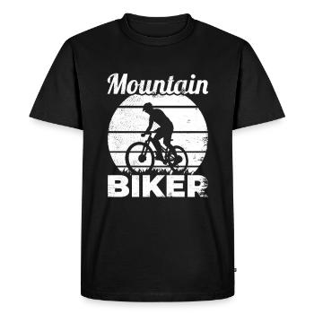 Drôle de vététiste - T-shirt Premium bio Homme - noir - Devant - Nico (187cm)