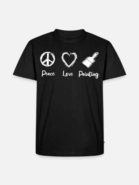 Peace Love Painting - Men's Premium Organic T-Shirt - black